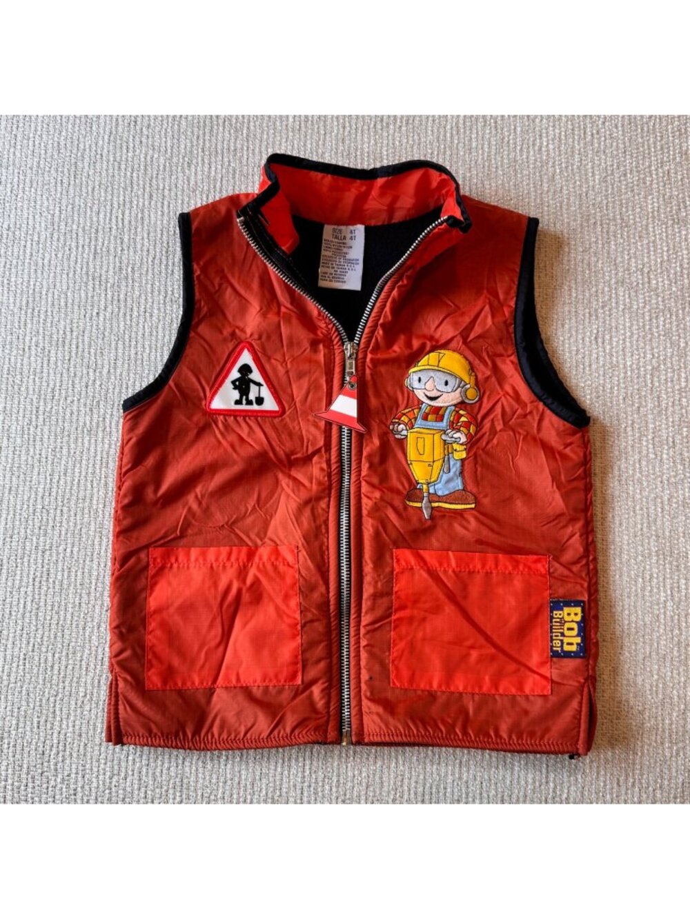 Vintage Y2K Bob the Builder Kids Boys Vest Size 4T Construction Cartoon TV Show